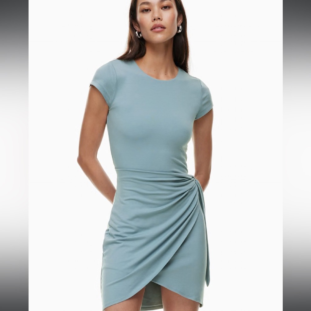 NWT Aritzia Wilfred New Lune Mini Dress Size L in Slab Blue